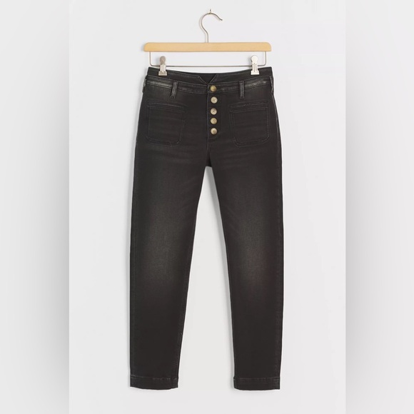 Anthropologie Black Button-Up Women's Jeans - Picture 2 of 6